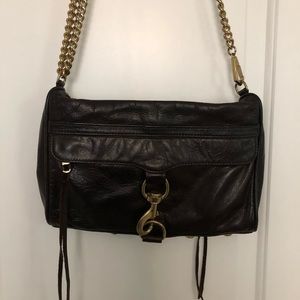 Rebecca Minkoff Brown Leather Crossbody Bag with Chain Strap